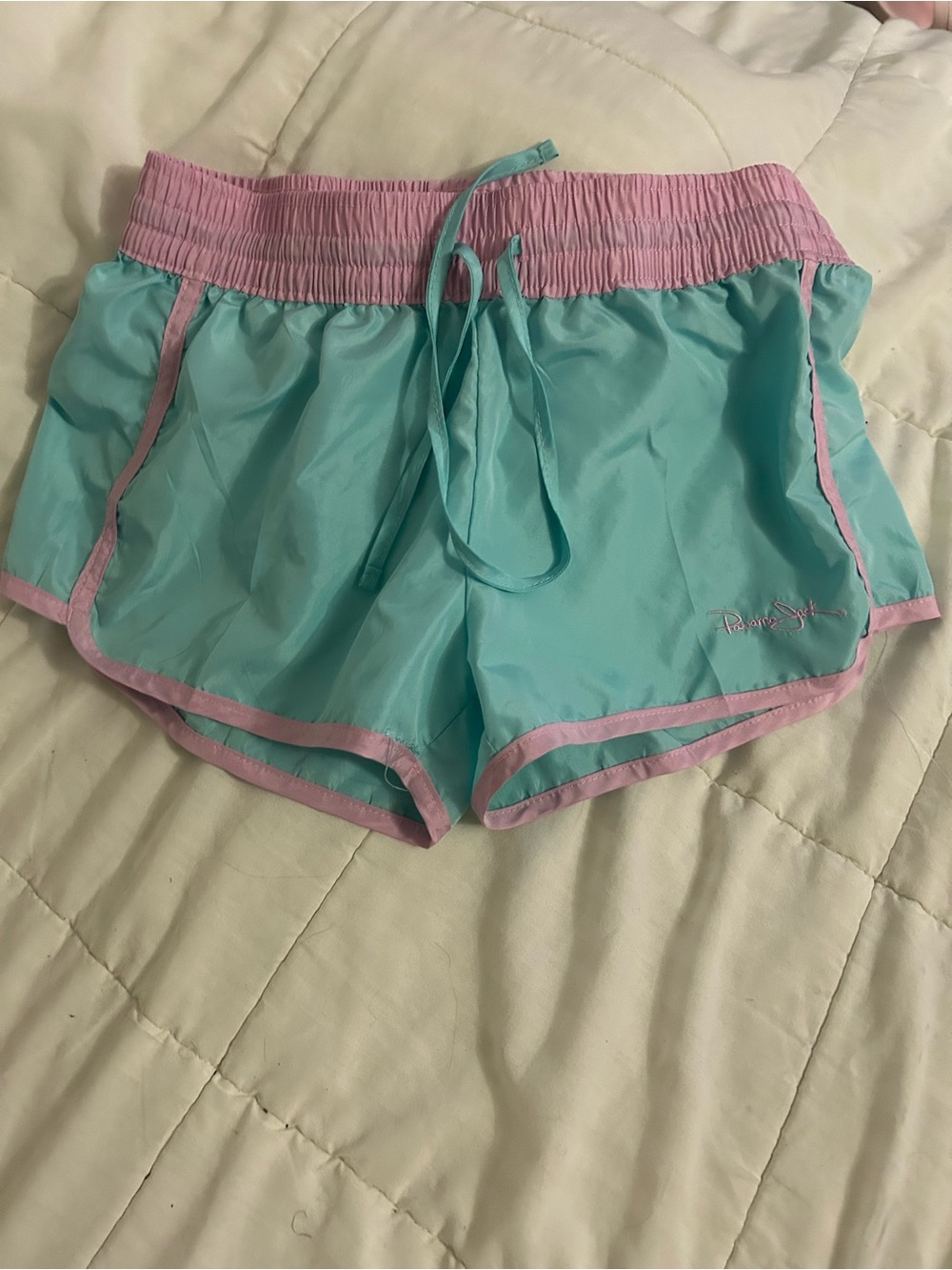 Panama Jack Teal Shorts with Pink Trim